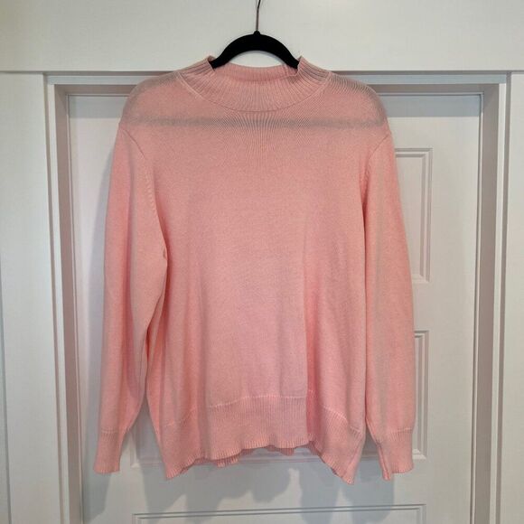 NWOT Old Navy Woman 100% Cotton Pink Soft Loose Fit Mockneck Sweater, 2X - Picture 2 of 7
